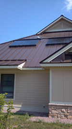  Solar domestic hot water on Sunrise Acres unit roof.