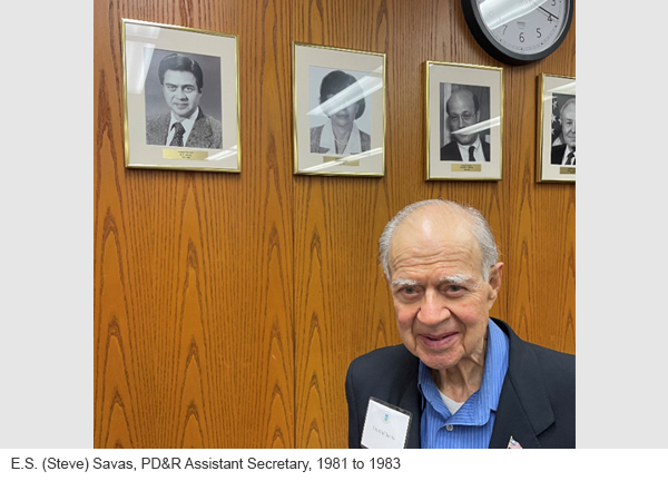 E.S. (Steve) Savas is a Presidential Professor at Baruch College. From 1981 to 1983, Savas served as the Assistant Secretary for PD&R.