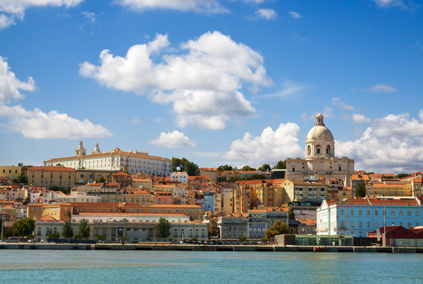 Lisbon, with the Tagus river in front.